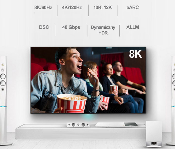Кабель Unitek C138W HDMI - HDMI 2.1 8K UHD 2 м (4894160044839) - зображення 7