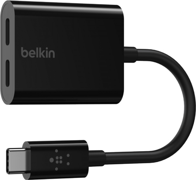 Kabel Belkin Dual USB-C Audio + Ładowarka (F7U081BTBLK) - obraz 1