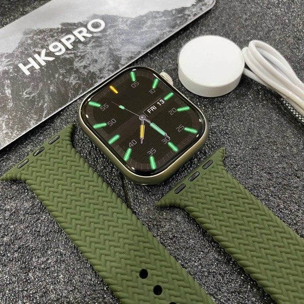 Розумний смарт годинник Smart Watch HK9 Pro 45 mm Series 8 Green Українська мова Amoled екран - зображення 3