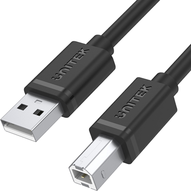 Kabel Unitek USB 2.0 AM-BM 1 m Czarny (Y-C430GBK) - obraz 1