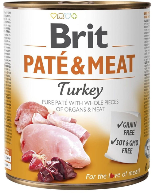 Mokra karma dla psów Karma Brit paté & meat z indykiem 800 g (8595602557561) - obraz 1