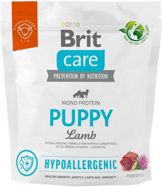 Сухий корм для цуценят Brit care dog hypoallergenic puppy lamb 1 кг (8595602558971) - зображення 1
