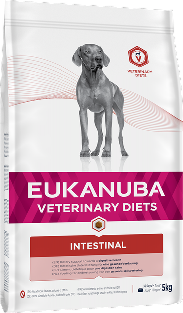 Karma sucha dla psów z problemami gastro-intestinalnymi Eukanuba intestinal formula 5 kg (8710255129082) - obraz 1