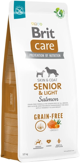 Karma sucha dla psów starszych Brit Care Dog Grain-Free Senior&Light Salmon 12 kg (8595602558926) - obraz 1