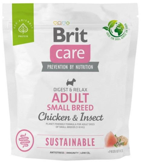 Karma sucha dla psów Brit Care Dog Sustainable Adult Chicken insect 1 kg (8595602558674) - obraz 1