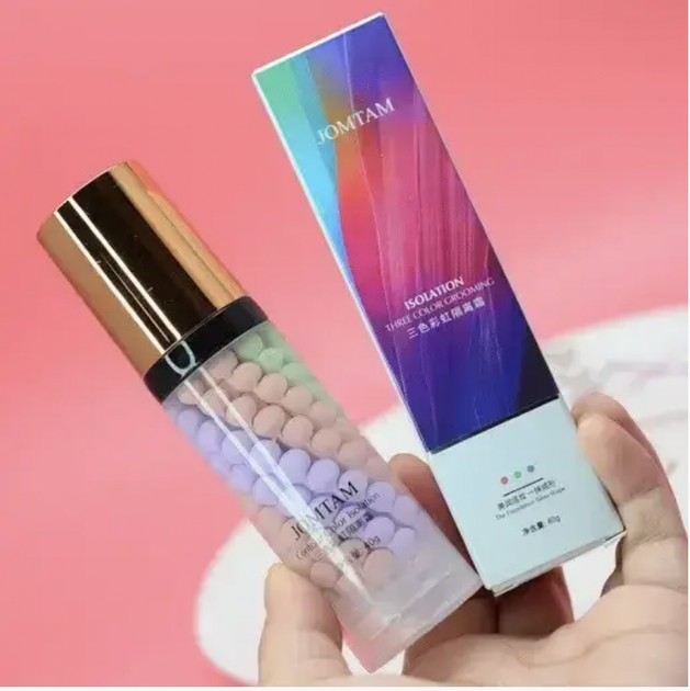 База під макіяж для обличчя триколірна Jomtam Isolation Three Color Grooming Вирівнювальна основа-праймер 40г - Фото 2 База під макіяж для обличчя триколірна Jomtam Isolation Three Color Grooming Вирівнювальна основа-праймер 40г - зображення 2