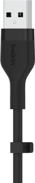 Kabel Belkin USB-A - Lightning Silikonowy 1 m Czarny (CAA008BT1MBK) - obraz 3