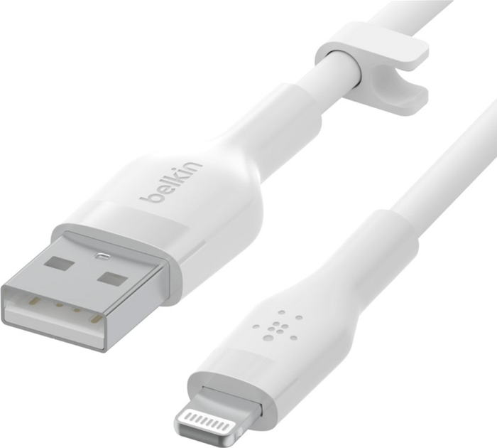 Kabel Belkin USB-A - Lightning Silikonowy 2 m Biały (CAA008BT2MWH) - obraz 4
