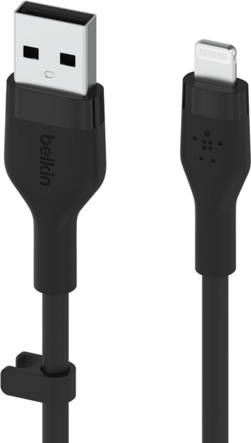 Kabel Belkin USB-A - Lightning Silikonowy 3 m Czarny (CAA008BT3MBK) - obraz 2