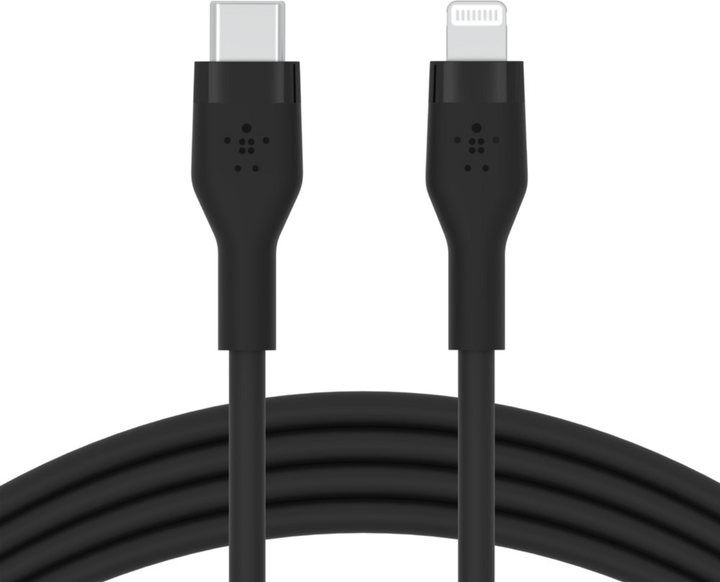 Кабель Belkin USB-C - Lightning Silicone 1 м Black (CAA009BT1MBK) - зображення 1