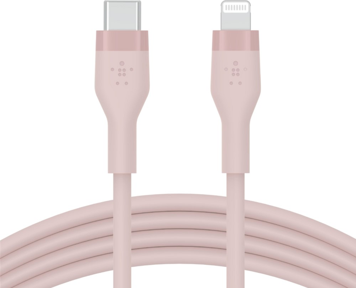 Кабель Belkin USB-C - Lightning Silicone 2 м Pink (CAA009BT2MPK) - зображення 1