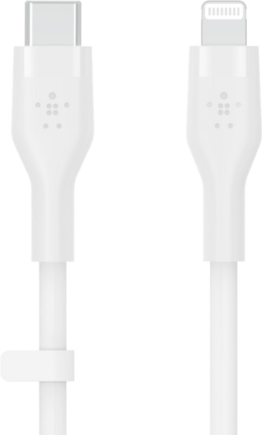 Kabel Belkin USB-C - Lightning Silikonowy 2 m Biały (CAA009BT2MWH) - obraz 2