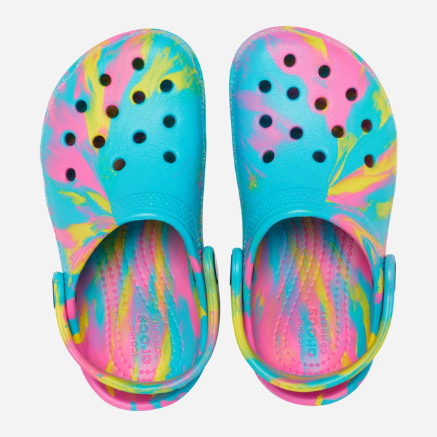 Дитячі крокси для дівчинки Crocs CR206838 C7 23/24 Блакитні з жовтим і рожевим (191448689923) - зображення 3