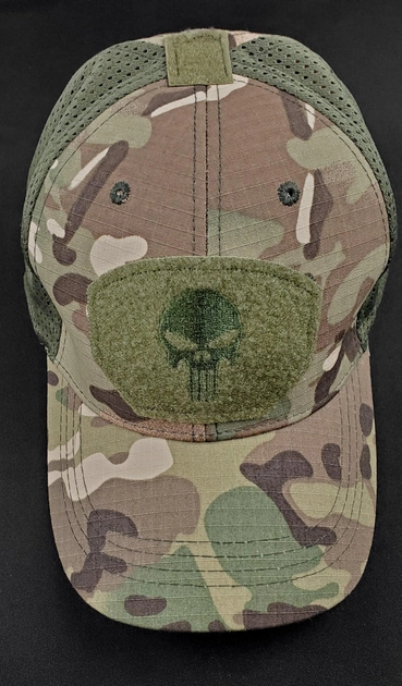 Тактична кепка мультикам ЗСУ "Punisher", Бейсболка, Блайзер, Військовий кашкет з зеленою сіточкою - зображення 1