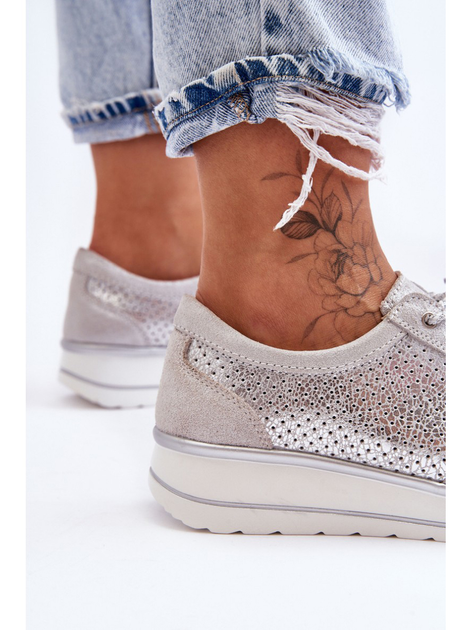 Sneakersy damskie S.Barski AL22246 36 Srebrne (5905677431377) - obraz 8