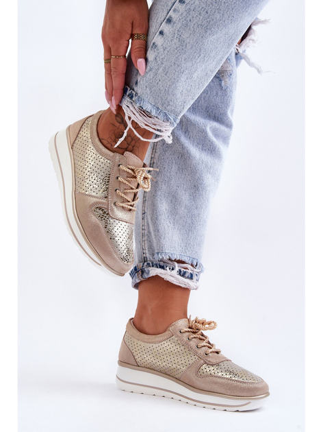Sneakersy damskie S.Barski AL22246 37 Złote (5905677431322) - obraz 4