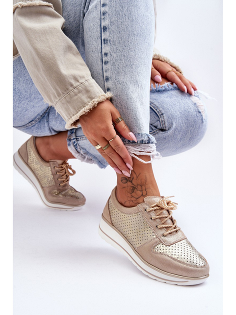 Sneakersy damskie S.Barski AL22246 37 Złote (5905677431322) - obraz 6