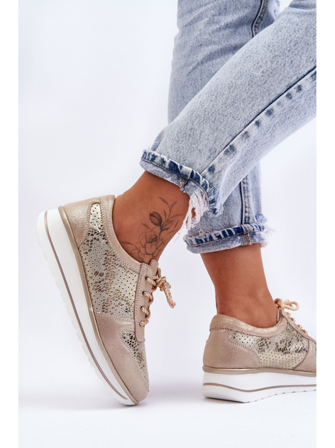 Sneakersy damskie S.Barski AL22246 38 Złote (5905677431339) - obraz 5