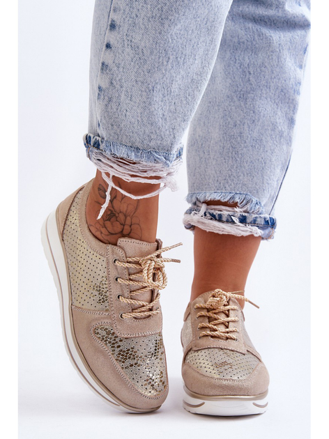 Sneakersy damskie S.Barski AL22246 40 Złote (5905677431353) - obraz 3