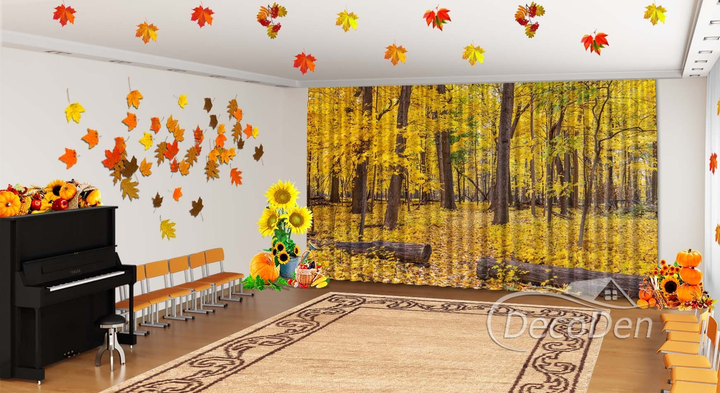 Осенние Фото Шторы в детский сад PHOTODECOR "Осенний лес" – купить ...