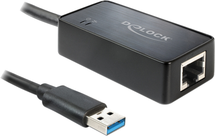 Adapter Delock USB 3.0 RJ45 1GB Czarny (4043619621217) - obraz 1