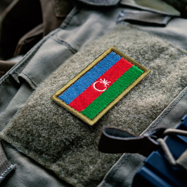 Шеврон нашивка на липучці Прапор Азербайджану 3,2х5,7 см - зображення 2