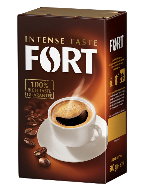 Кофе молотый Fort, брикет 500г*12 - Фото 1 Кофе молотый Fort, брикет 500г*12 - изображение 1