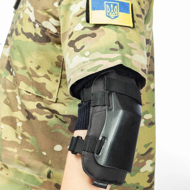 Налокотники тактические военные защитные Brotherhood H-type универсальный размер для ВСУ черный - изображение 1