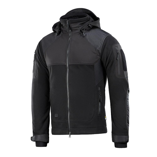 Флісова тактична куртка M-Tac Norman Windblock Fleece Black чоловіча M, Військова демісезонна куртка чорна - зображення 2
