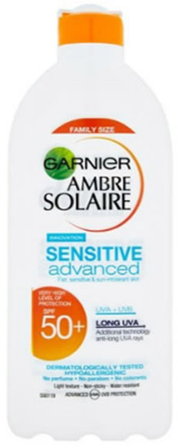 Солнцезащитный лосьон Garnier Delial Sensitive Sun Milk SPF50 400 мл ...