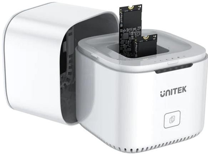 Док-станція Unitek для 2x M.2 PCIe/NVMe USB Type-C 3.2 White (S1207A) - зображення 1