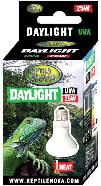 Нагрівальна лампа денного світла Reptile Nova UVA Daylight 25 Вт (UVA-25W-DAYLIGHT) - Фото 2 Нагрівальна лампа денного світла Reptile Nova UVA Daylight 25 Вт (UVA-25W-DAYLIGHT) - зображення 2