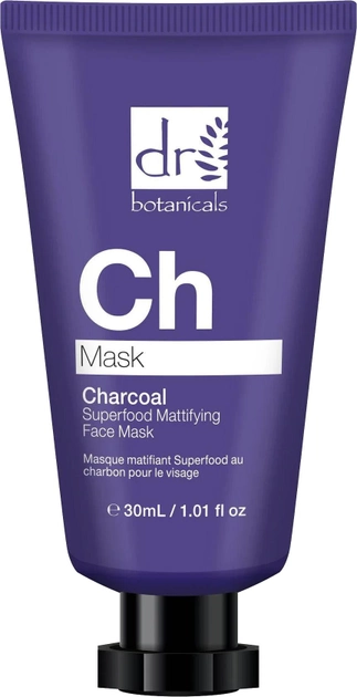 Matująca maska do twarzy Dr. Botanicals SuperFood Charcoal 30 ml (7061287623002) - obraz 1