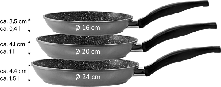 Zestaw patelni Stoneline 6882 16/20/24cm 3 elementy (4020728503306) - obraz 5