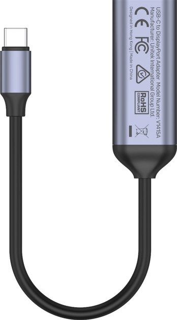Adapter Unitek USB type-C do DisplayPort 1.4 8K 60Hz (4894160048073) - obraz 2