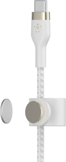 Kabel Belkin USB-C to USB-C 2.0 Braided Silicone 3 m Biały (CAB011BT3MWH) - obraz 4