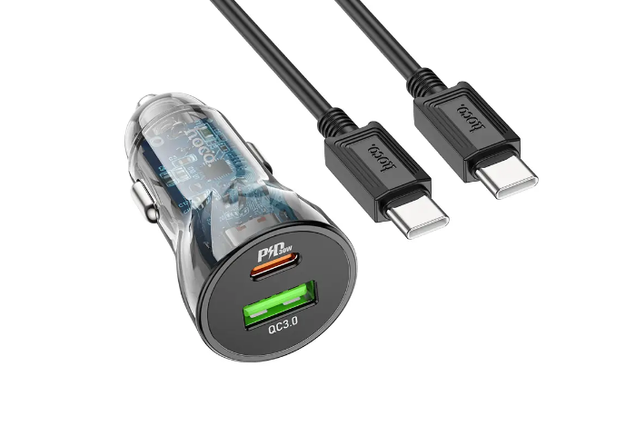 Адаптер автомобильный Hoco Micro USB cable Transparent Discovery Edition dual port Z47 |2USB, QC, 3A| transparent-black - Фото 1 Адаптер автомобильный Hoco Micro USB cable Transparent Discovery Edition dual port Z47 |2USB, QC, 3A| transparent-black - изображение 1