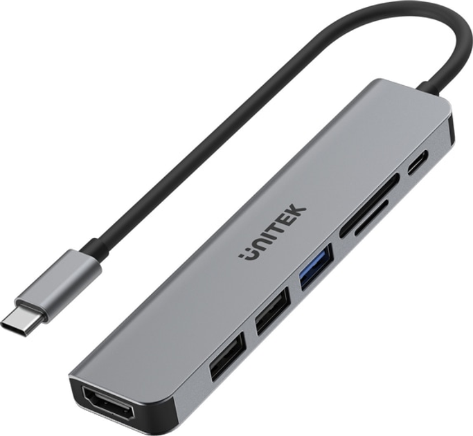 Hub USB Unitek USB-C 7 w 1 (4894160049117) - obraz 1