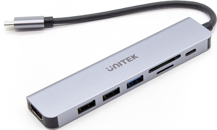 Hub USB Unitek USB-C 7 w 1 (4894160049117) - obraz 2