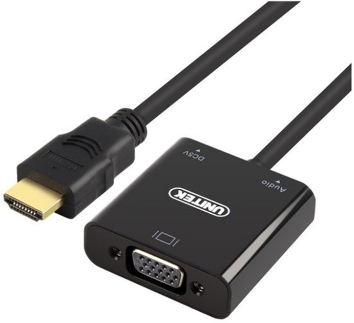 Adapter Unitek Y-6333 VGA - HDMI Black (4894160017055) - obraz 1