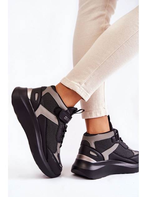 Sneakersy damskie na platformie Big Star KK274403 36 Czarne - obraz 7