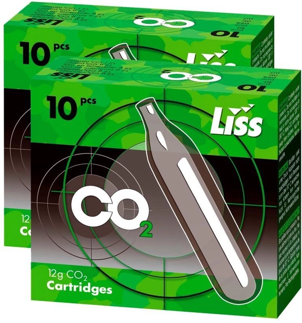 Балончики CO2 для пневматики 20 шт., LISS - зображення 1