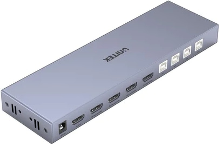 KVM-перемикач Unitek 4K HDMI 2.0 4 входа 1 вихід + USB (4894160048318) - зображення 1