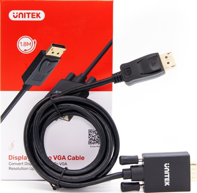 Адаптер Unitek DisplayPort-VGA 1.8 м (4894160010506) - зображення 4