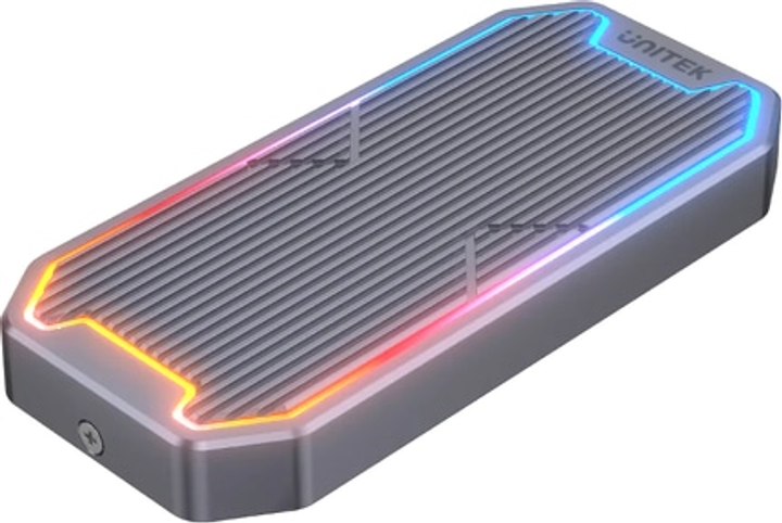 Корпус Unitek M.2 SSD NVMe/SATA 10 Гбіт/с із RGB-підсвіткою (4894160048066) - зображення 1