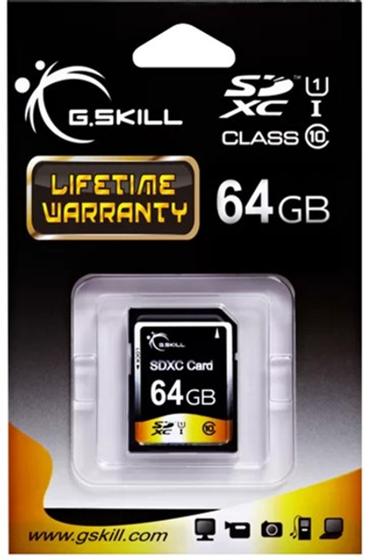 G.SKILL SDXC 64GB UHS-I 10 (FF-SDXC64GN-U1) - obraz 2