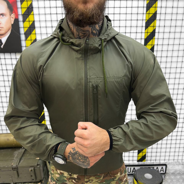 Мужской дождевик Magnum из плащевки / Водонепроницаемая Куртка с капюшоном олива размер XL - изображение 1