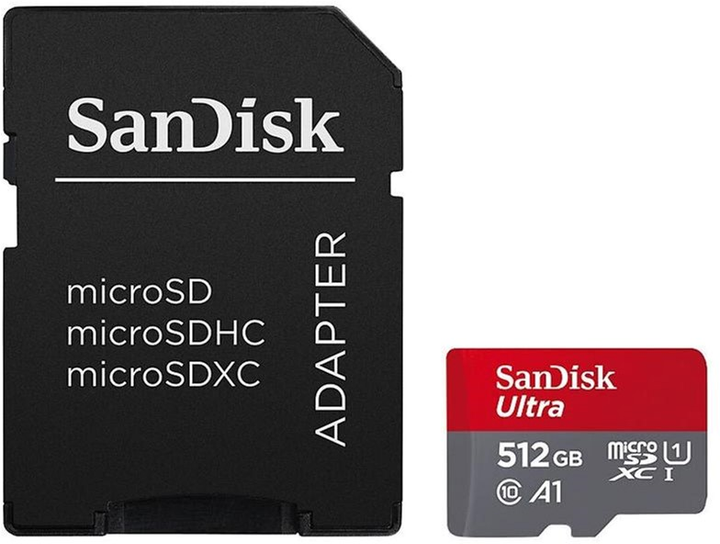 SanDisk Ultra microSDXC 512GB UHS-I 10 + SD адаптер (SDSQUAC-512G-GN6MA) - зображення 1