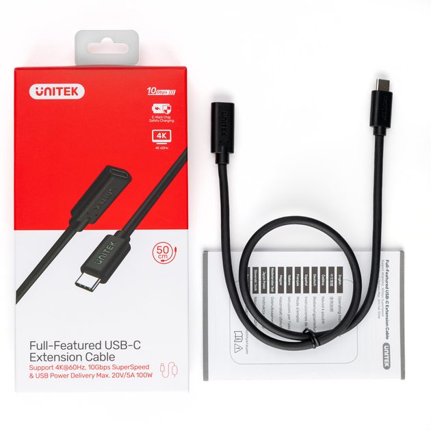 Подовжувач Unitek USB-C 10Gbps 4K PD 100W 1.5 m (C14086BK-1.5M) - зображення 5