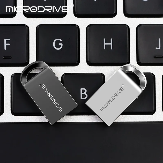 USB мини металлическая флешка 128ГБ Microdrive 128GB Серый - изображение 5